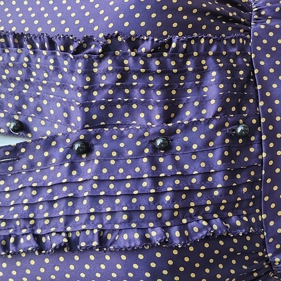 Navy J. Crew Silk Polka Dot Blouse - Picture 3 of 7